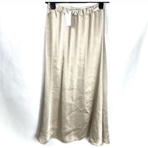 PRICE FIRM OAK + FORT Satin Slip Skirt/Midi Long S Small